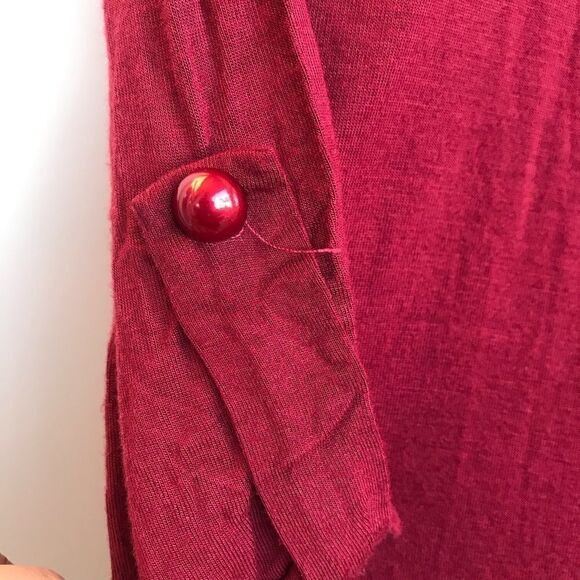 Alya Maroon long sleeve jersey dress - Picture 6 of 7